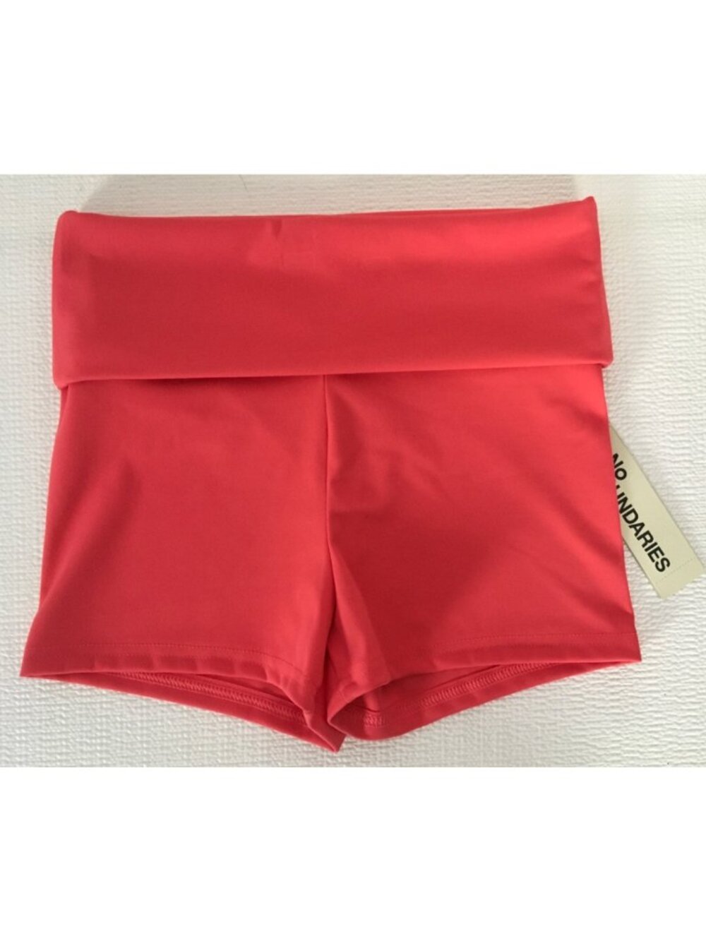 No Boundaries Foldover Shorts Size S 4 to 6 Coral Mid Rise New with Tags